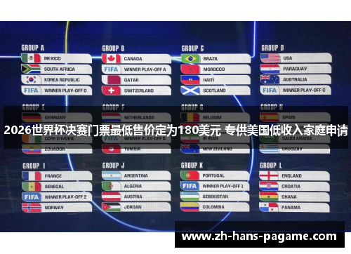 2026世界杯决赛门票最低售价定为180美元 专供美国低收入家庭申请